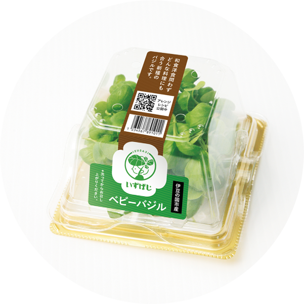 いずばじ｜伊豆の国市で生産した、いずばじ（スイートバジルのベビーリーフ）